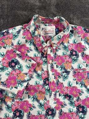 Chubbies Floral Short Sleeve Button Down Shirt Size Large Hawaiian style